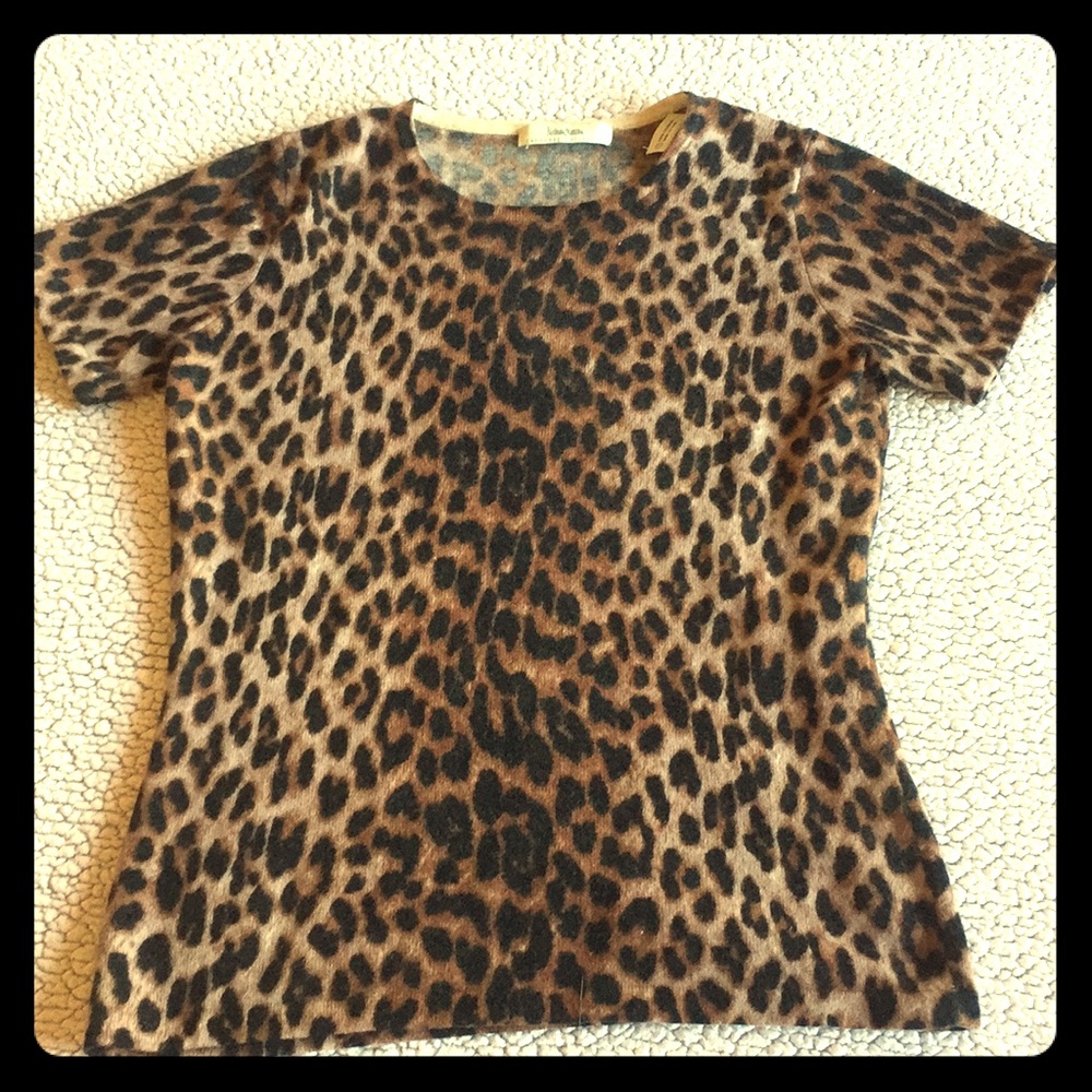 Lepoard print cashmere tshirt